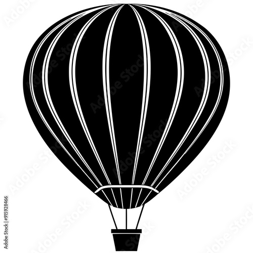 Hot Air Balloon, hot air balloon vector silhouette, hot air balloon icon

