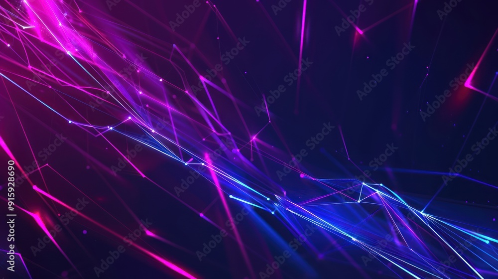Fototapeta premium Abstract Neon Lines and Geometric Shapes.