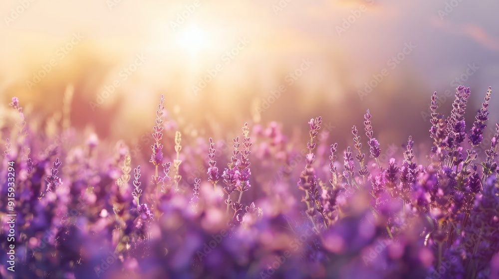 Lavender Field at Sunset. Lavender Field at Sunset.