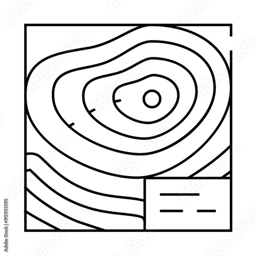 topographic map line icon vector. topographic map sign. isolated contour symbol black illustration