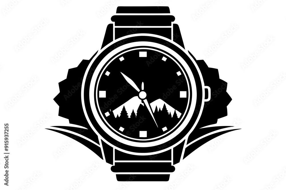 Hand watch silhouette vector, classic hand wrist watch icon
Hand watch silhouette vector, classic hand wrist watch icon