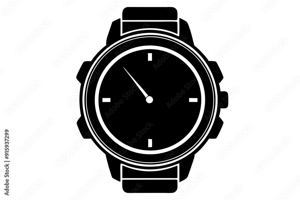 Hand watch silhouette vector, classic hand wrist watch icon
Hand watch silhouette vector, classic hand wrist watch icon
