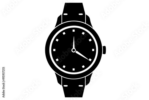 
Hand watch silhouette vector, classic hand wrist watch icon

