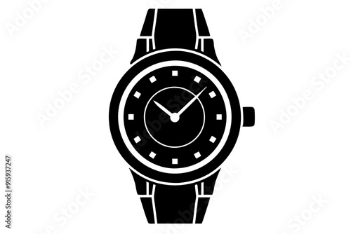 
Hand watch silhouette vector, classic hand wrist watch icon

