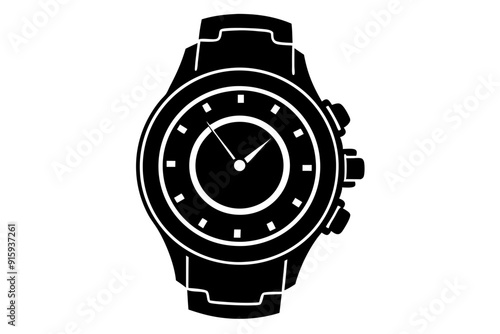 
Hand watch silhouette vector, classic hand wrist watch icon

