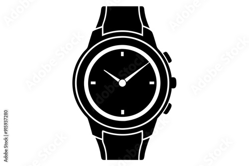 
Hand watch silhouette vector, classic hand wrist watch icon

