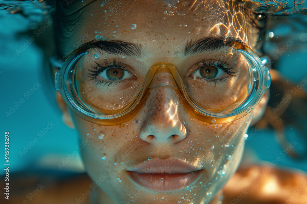 Captivating Moment of a Female Swimmer Leaping Gracefully Into Crystal Clear Waters Captivating Moment of a Female Swimmer Leaping Gracefully Into Crystal Clear Waters