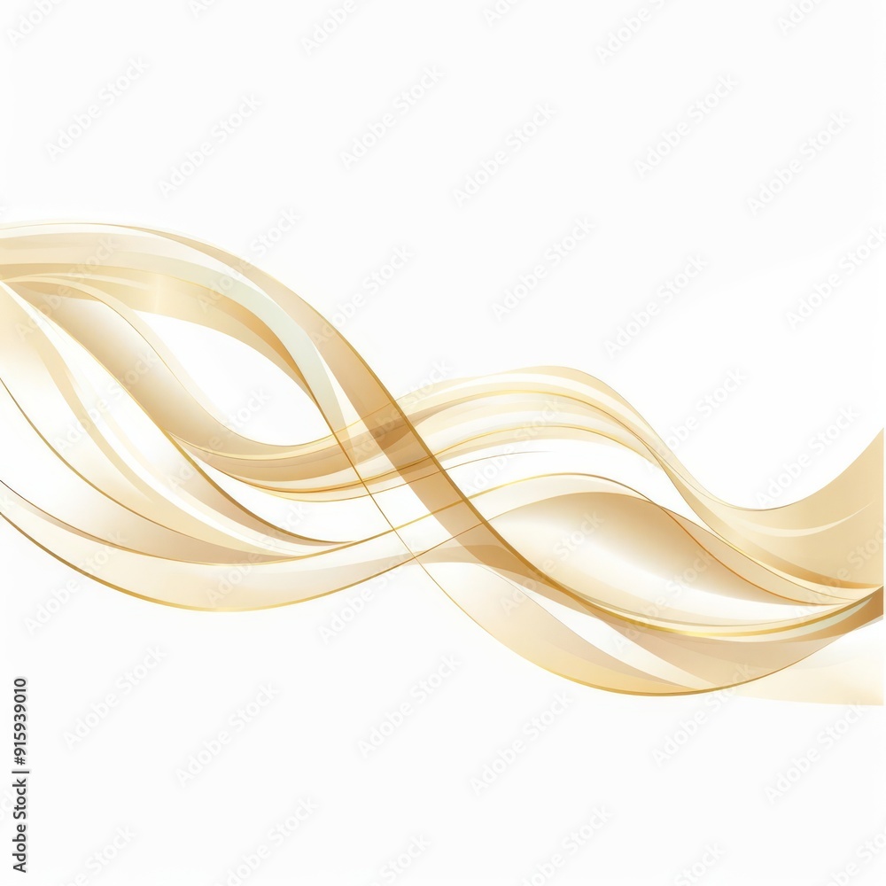 Gentle gold wave, flat design, subtle gradient, clipart style, isolated on white background Gentle gold wave, flat design, subtle gradient, clipart style, isolated on white background