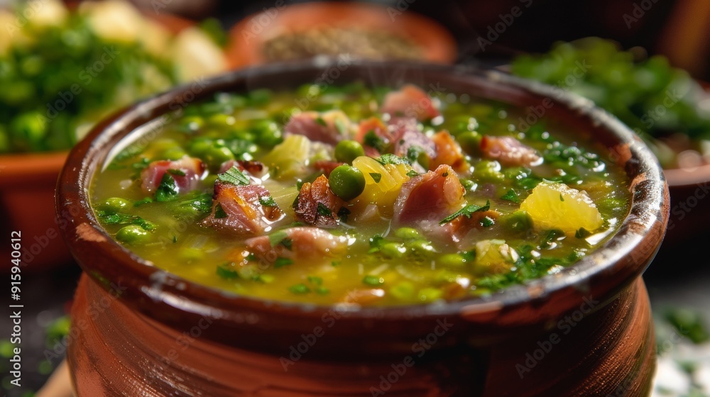The national cuisine of Canada. Pea soup in Canadian style. The national cuisine of Canada. Pea soup in Canadian style.