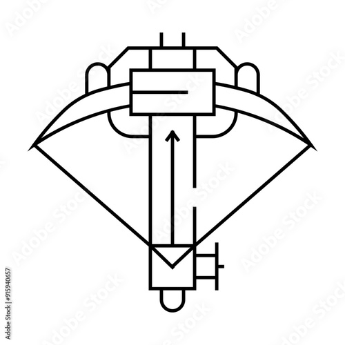 ballista crossbow line icon vector. ballista crossbow sign. isolated contour symbol black illustration