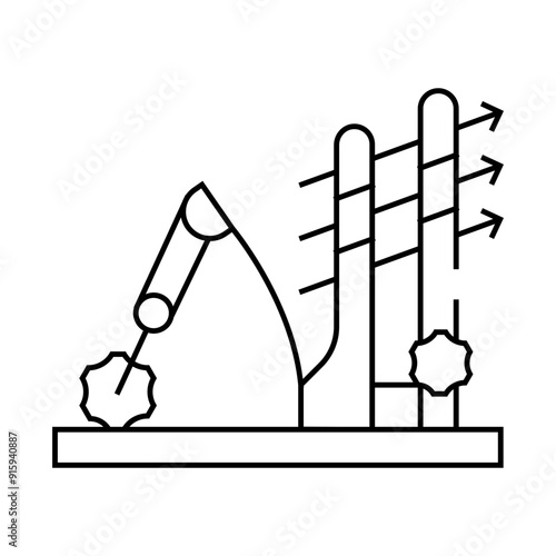 arrow thrower line icon vector. arrow thrower sign. isolated contour symbol black illustration
