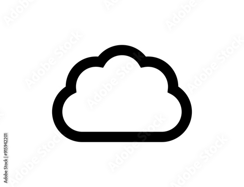 Cloud icon. Simple black line cloud illustration.