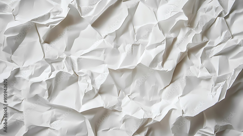 Fototapeta premium Vintage Paper Texture: White Crumpled Poster Background