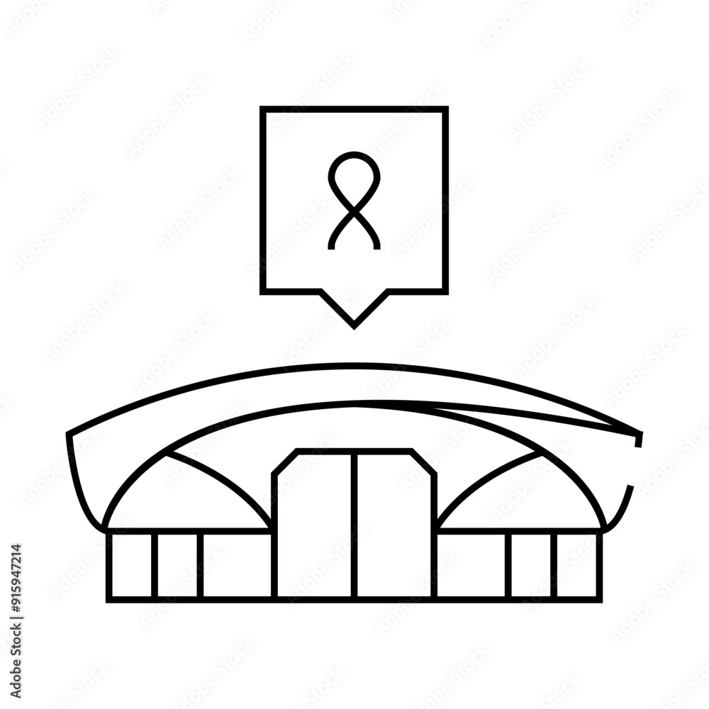 center for make aids hiv analysis line icon vector. center for make aids hiv analysis sign. isolated contour symbol black illustration