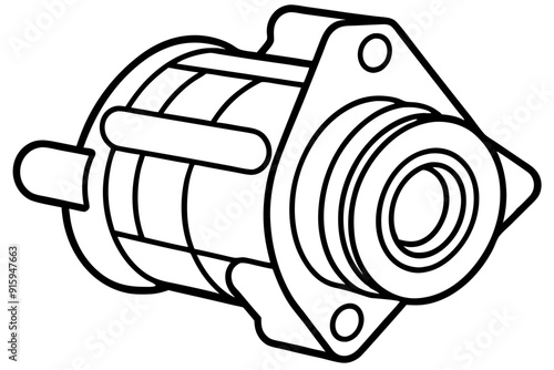 starter motor vector silhouette, starter motor vector symbol black isolated on white background
