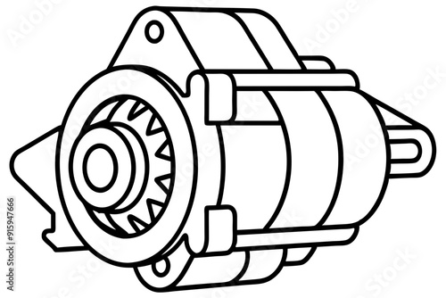 starter motor vector silhouette, starter motor vector symbol black isolated on white background
