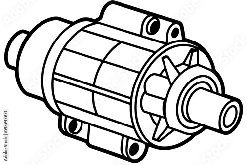 starter motor vector silhouette, starter motor vector symbol black isolated on white background