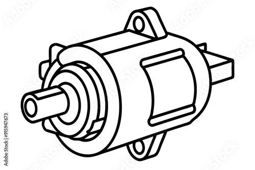 starter motor vector silhouette, starter motor vector symbol black isolated on white background