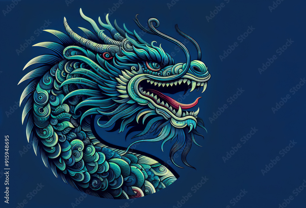 Obraz premium Chinese New Year 2024, year of the dragon, celebrate the end of winter and the beginning of spring