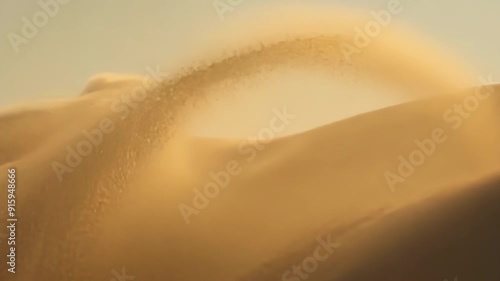 A mesmerizing closeup of sand particles whipping through the air like a sandy storm engulfing everything in its path during a desert sandstorm.
