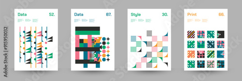 Wallpaper Mural Geometric Abstract Cover Poster Set. Abstract Shape Background for Magazine Brochure Flyer and Page Layout. Vector Illustration Torontodigital.ca