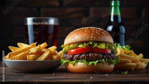 hamburger and cola