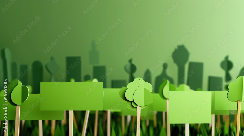 Naklejka premium Eco-Warriors United: Vibrant Parade for Environmental Activism