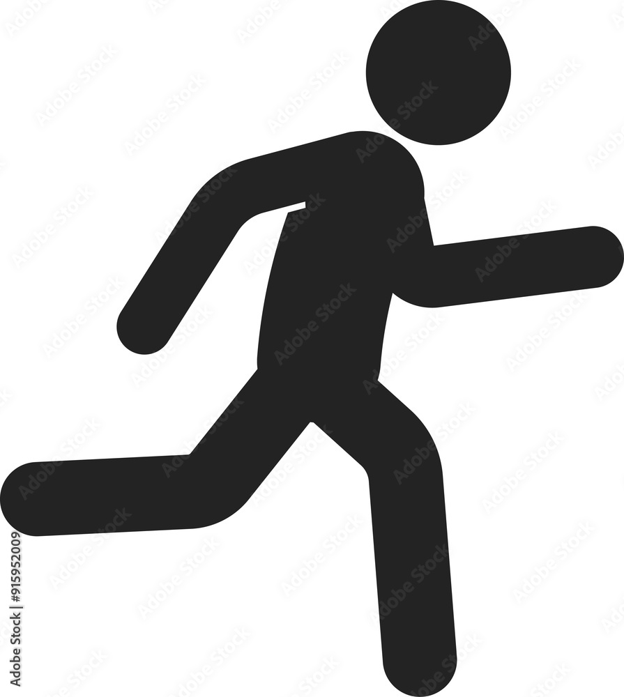 Isolated pictogram sign of run, man running, active sport icon symbol