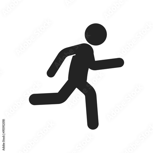 Isolated pictogram sign of run, man running, active sport icon symbol