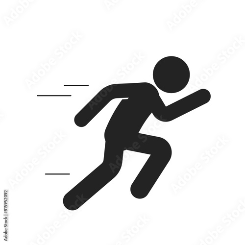 Isolated pictogram sign of run, man running, active sport icon symbol