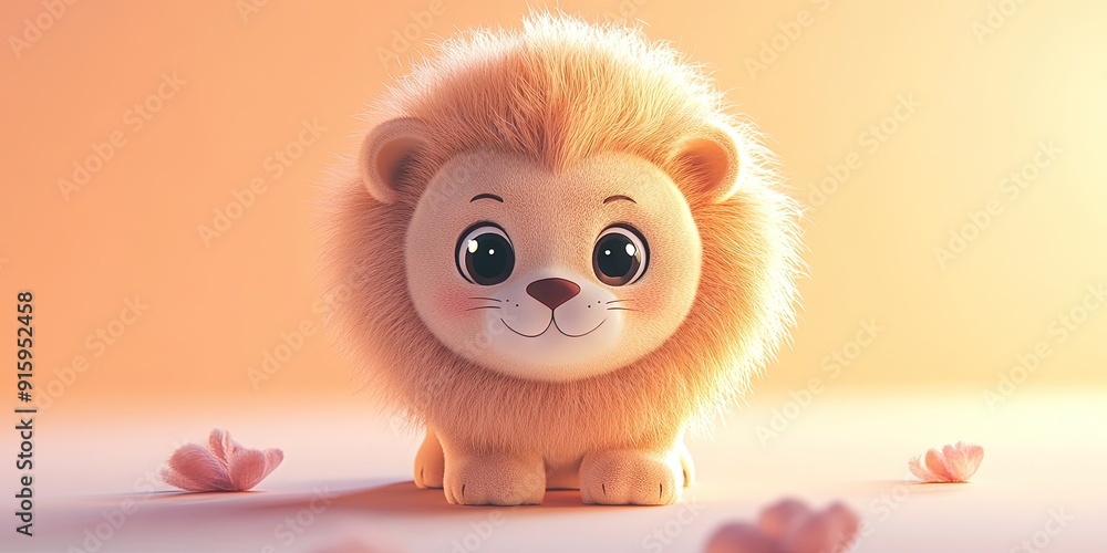 Adorable, chubby lion, round belly, big eyes, chibi, Fluffy plush, slightly fluffy, pastel tones, Adorable, chubby lion, round belly, big eyes, chibi, Fluffy plush, slightly fluffy, pastel tones,
