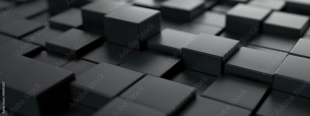 Abstract Black Cubes Background Abstract Black Cubes Background