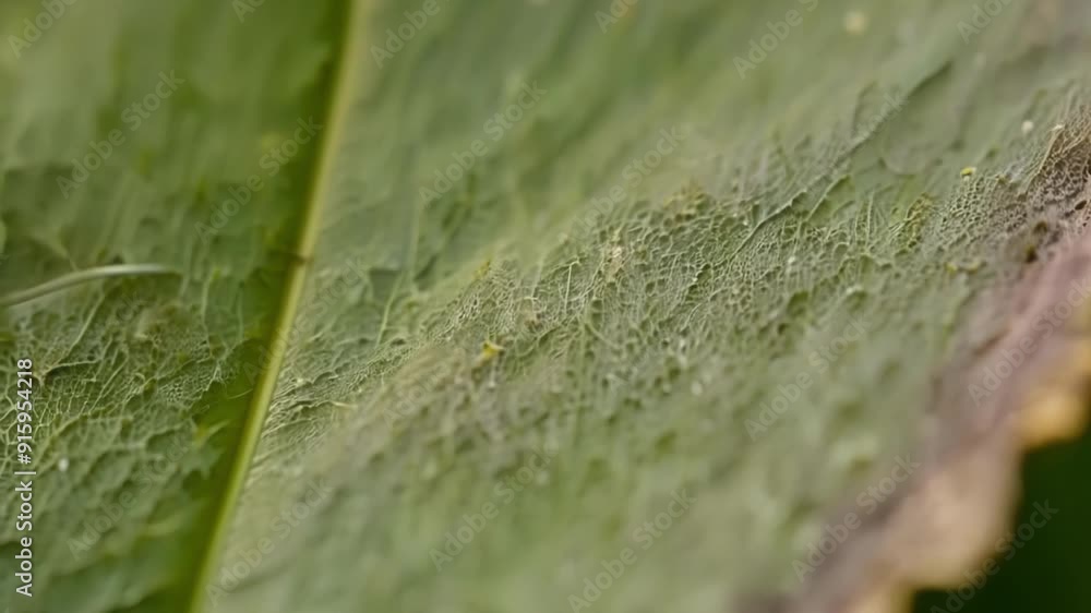 A detailed look at the texture and color variations on the underside of a leaf showcasing the unique characteristics of each individual leaf. A detailed look at the texture and color variations on the underside of a leaf showcasing the unique characteristics of each individual leaf.