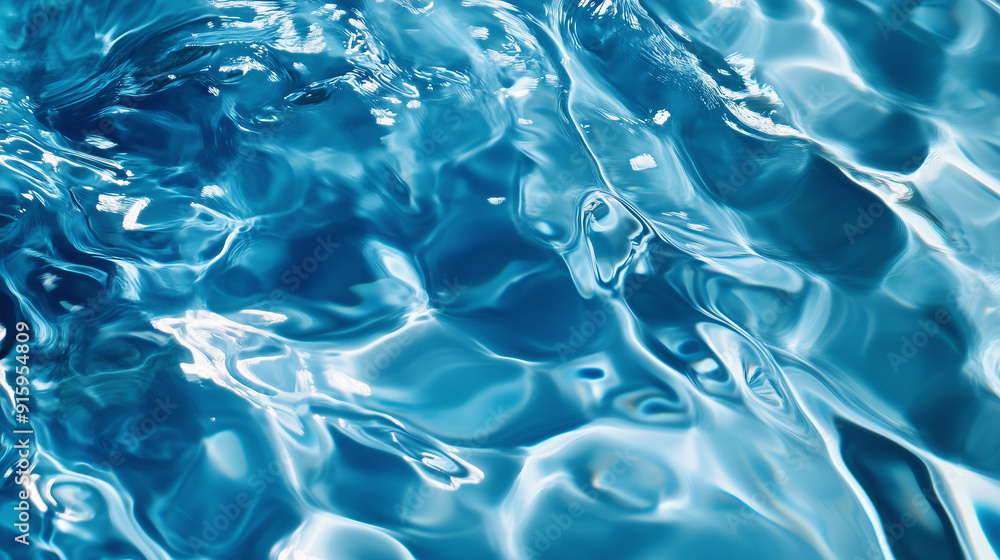 Abstract blue water surface with rippled reflections, liquid background image Abstract blue water surface with rippled reflections, liquid background image