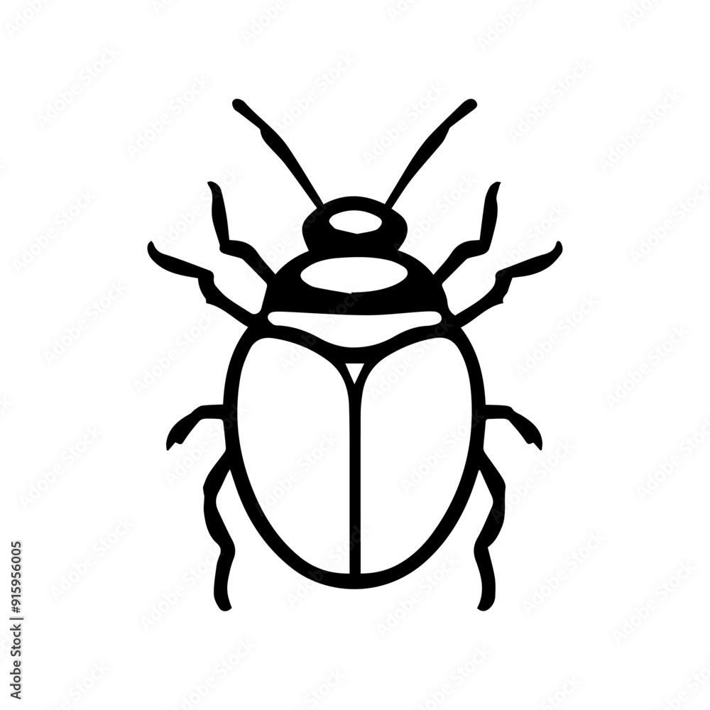 bug icon or modern line symbol. Vector line art and icon design with bold outline. Black and white Pixel Perfect minimalistic symbol isolated white background. Silhouette simple thin sign
