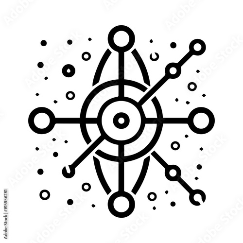 Physics icon or modern line symbol. Vector line art and icon design with bold outline. Black and white Pixel Perfect minimalistic symbol isolated white background. Silhouette simple thin sign