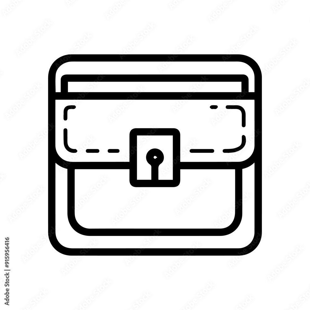 Wallet icon or modern line symbol. Vector line art and icon design with bold outline. Black and white Pixel Perfect minimalistic symbol isolated white background. Silhouette simple thin sign