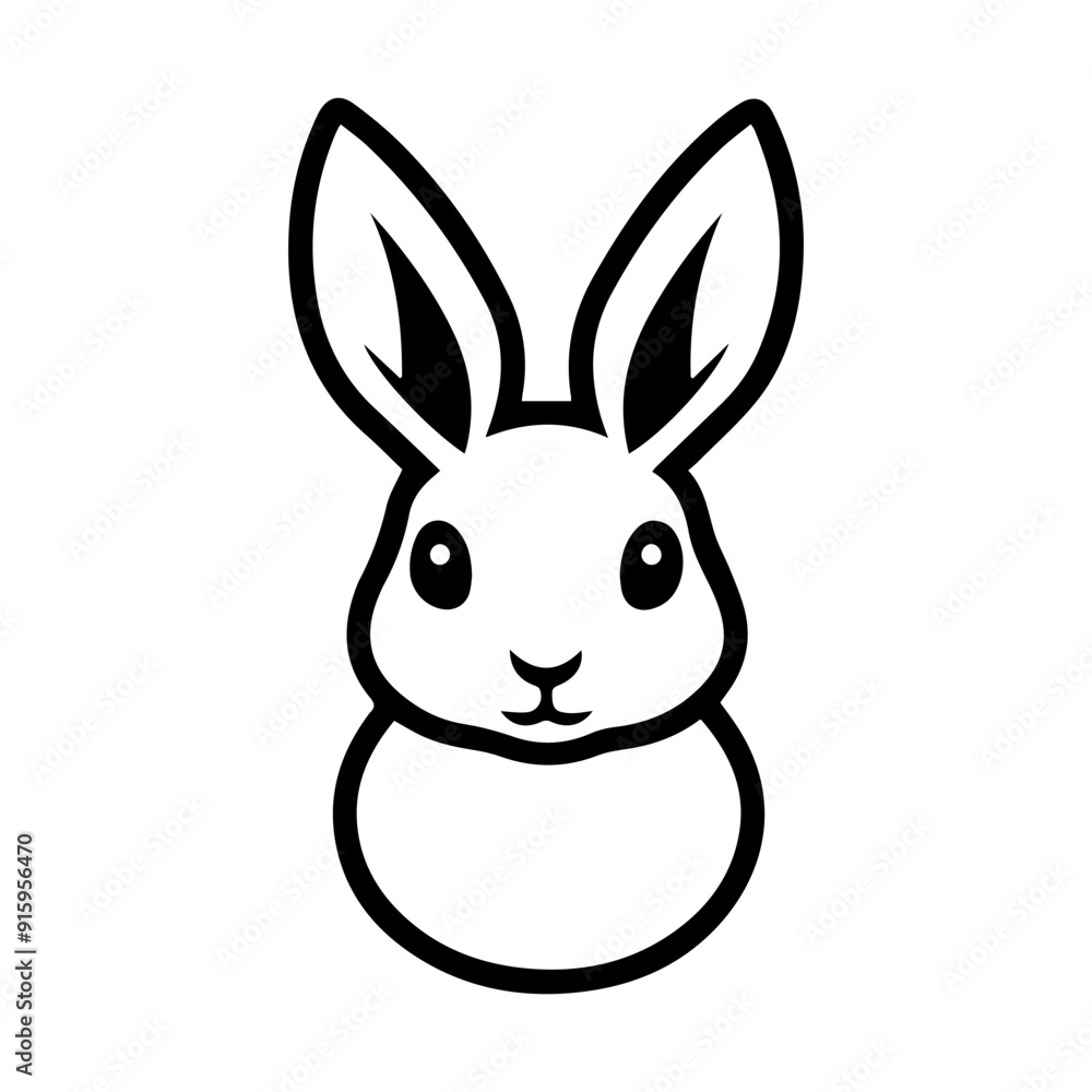 rabbit icon or modern line symbol. Vector line art and icon design with bold outline. Black and white Pixel Perfect minimalistic symbol isolated white background. Silhouette simple thin sign rabbit icon or modern line symbol. Vector line art and icon design with bold outline. Black and white Pixel Perfect minimalistic symbol isolated white background. Silhouette simple thin sign