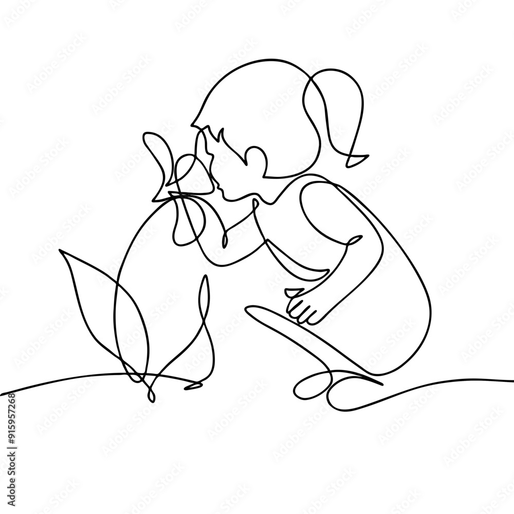 child with a bouquet of flowers child with a bouquet of flowers