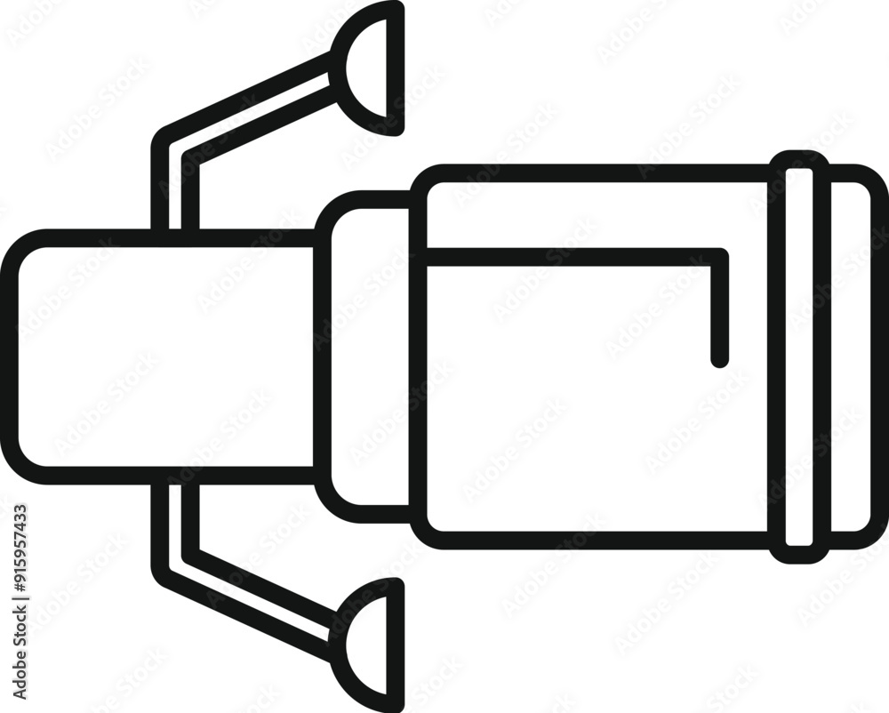 Line art icon of a professional video camera used for filming movies and tv shows Line art icon of a professional video camera used for filming movies and tv shows