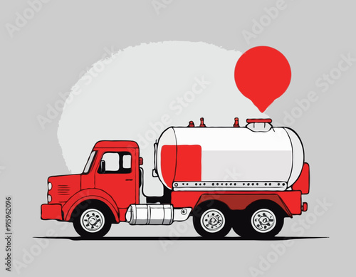 Red toy gasoline auto tanker 