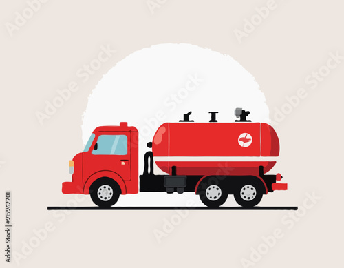Red toy gasoline auto tanker 