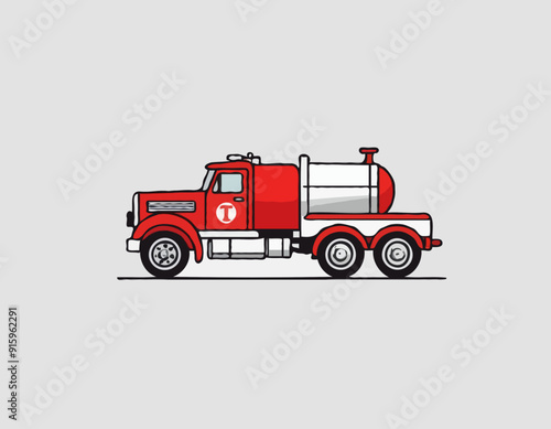Red toy gasoline auto tanker 