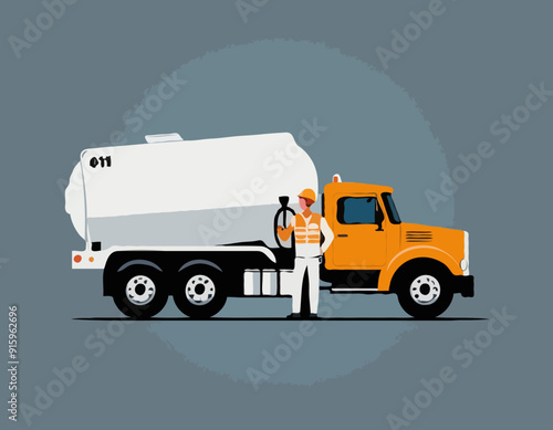 Fuel Truck And Driver 