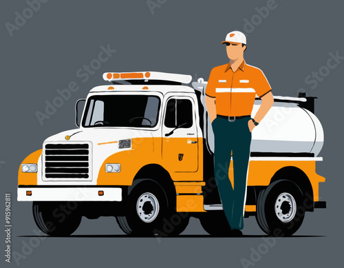 Fuel Truck And Driver 
