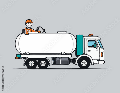 Fuel Truck And Driver 