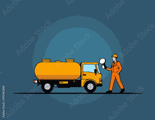 Fuel Truck And Driver 