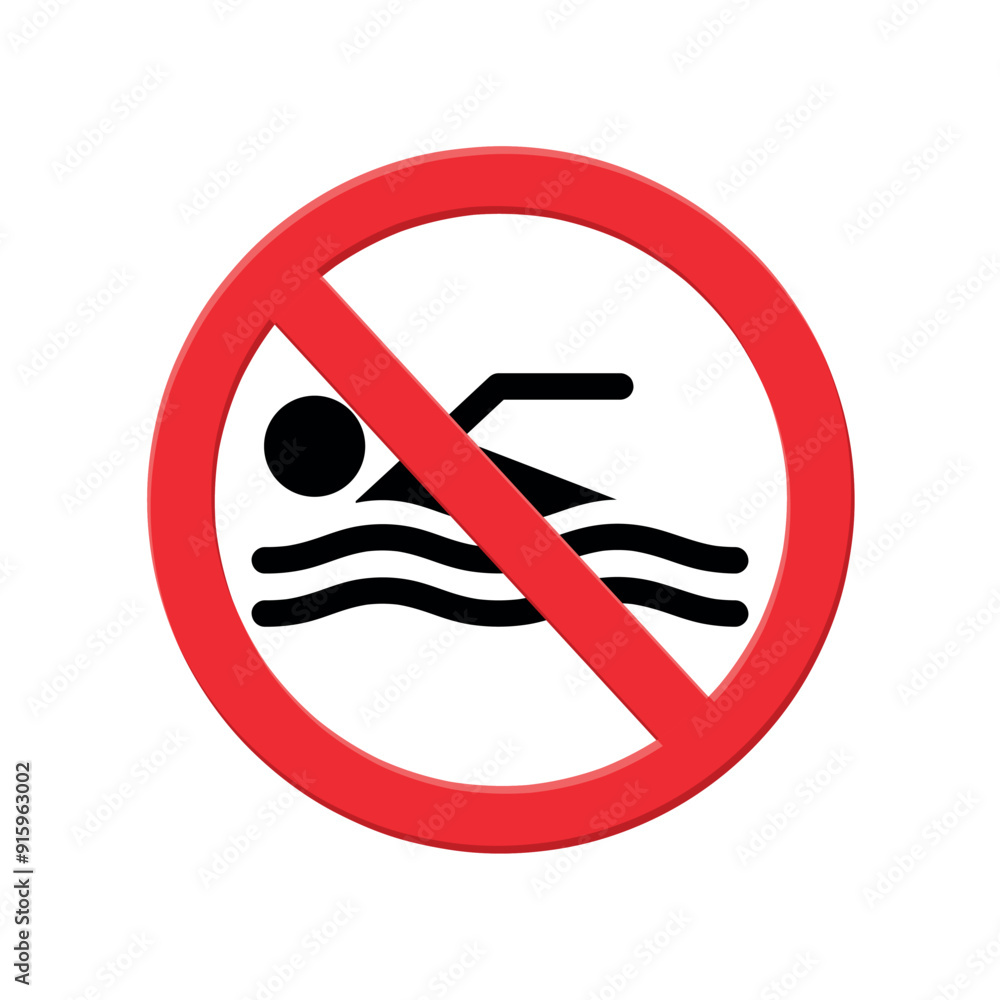 Verkehrsschild "Baden Verboten" 30x40 Cm – Aus Stabilem PVC Glasspack 0,7 Mm, StVZO Zugelassen