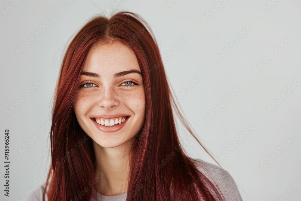 Beauty, health, and cheerful woman with healthy hairstyle, premium salon treatment, and color on white backdrop. Salon hairstyle and smiling Brazilian model in studio. Beauty, health, and cheerful woman with healthy hairstyle, premium salon treatment, and color on white backdrop. Salon hairstyle and smiling Brazilian model in studio.