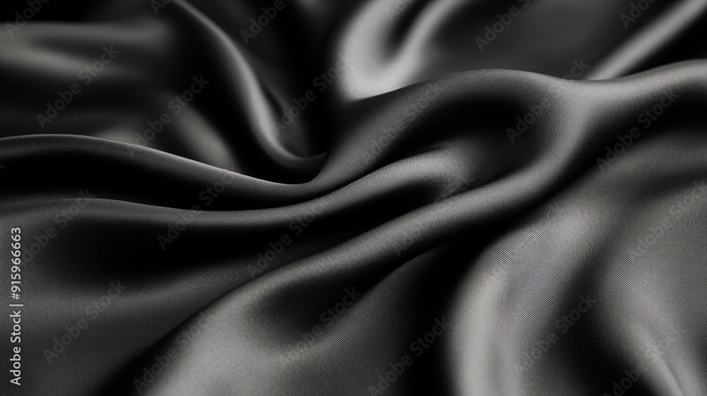 Black fabric texture with chaotic pattern, highlighting depth and contrast. Ideal for backgrounds or abstract designs, evoking a sense of mystery and complexity Black fabric texture with chaotic pattern, highlighting depth and contrast. Ideal for backgrounds or abstract designs, evoking a sense of mystery and complexity